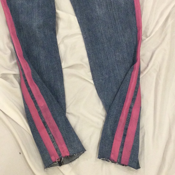 New Kut From The Cloth Pink Side Stripe High Rise Ankle Skinny Jeans Size 4 - Picture 10 of 14